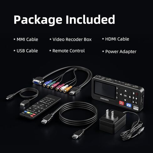 4K Capture Box-1080P 60FPS Video to Digital Converter 4K HDMI/CVBS/VGA/YPBPR Inputs Video Recorder Capture from VCR, DVD, VHS Tapes, Hi8, Camcorders, Gaming Systems in Saudi Arabia