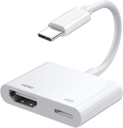 USB C to HDMI Digital AV Adapter for iPhone 16 15,1080P Video & Audio Sync Screen Converter AV Adapter with Charging Port for iPhone 16/16 Plus/16 Pro/16 Pro Max/15/15 Plus,S23,XPS 17,Surface Book 3 in Saudi Arabia