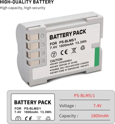 2 حزمة بطارية PS-BLM1 BLM-1 PS BLM1 مع شاحن مزدوج لأوليمبوس E-300 in Kuwait