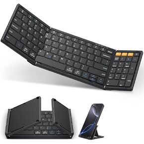 OMOTON Foldable Keyboard for Travel, Full Size with Number Pad, Black in Saudi Arabia