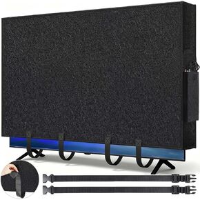 TV Cover for Moving 50"-55" TV, Anti-Scratch TV Screen Dust Cover, Felt Television Protector Cover with Bottom Strap and 2 Nylon Backpack Straps for Protection TV,Moving,Home Renovation,Pet Scratch in Saudi Arabia