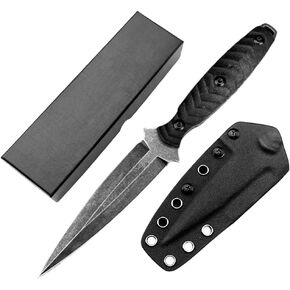 8.07inch Fixed Blade Knife with K Sheath, 440c Steel Blade, G10 Handle, Outdoor Full Tang Knife for Camping, Hiking, Fishing in Saudi Arabia