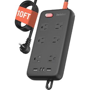 Outdoor Waterproof Power Strip IPX6, 6FT Extension Cord with 6 AC & 4 USB in Saudi Arabia