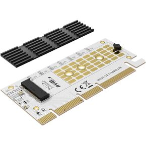 MAIWO NVMe to PCIe X16 Adapter Card with Aluminum Heatsink Max 32GB/s‌, PCIe 4.0 Expansion Card for M.2 NVMe/AHCI M-Key B+M Key SSD 2280 2260 2242 2230, Tool Free in Saudi Arabia