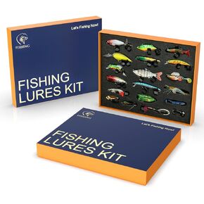 41 Pcs Fishing Lures Kit for Bass Trout & Pike | All-in-One Fishing Gear Gift Set | Premium Fishing Tackle Box for Beginners, Dad, Men (Freshwater & Saltwater) in Saudi Arabia