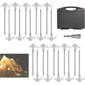 20 Pack 8" Screw in Tent Stakes, Heavy Duty Outdoor Ground Anchors in Saudi Arabia