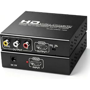 HDMI to RCA and HDMI Adapter Converter, 3RCA CVBS AV Composite Video Audio Adapter/Splitter, Support 1080P, PAL, NTSC, for HD TV, Older TV,Camera, Monitor, etc in Saudi Arabia