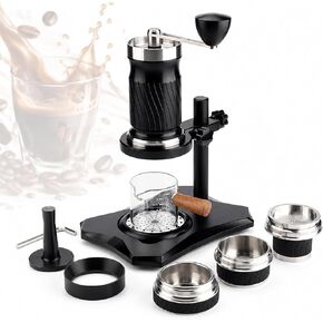 Hand Crank Coffee Machine Set, Portable Manual Espresso Coffee Maker, Operating Pressure 9 Bar - 12 Bar, Free Control Of Water Temperature, For Cappuccino, Latte, Silver, Outdoor Trave in Saudi Arabia