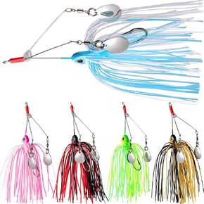 Tripquips Bass Spinner Baits, Spinnerbait Fishing Lures Hard Metal Swimbait for Bass Pike Trout Salmon 5Pcs in Kuwait