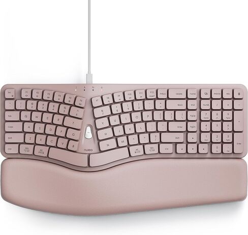 Nulea Ergonomic Split Keyboard, Wired Natural Typing Keyboard with Integrated Palm Rest for Wrist Pain Relief, 2-in-1 Type C&Type A Plug for Mac,Windows,Office & Home(White) in Saudi Arabia