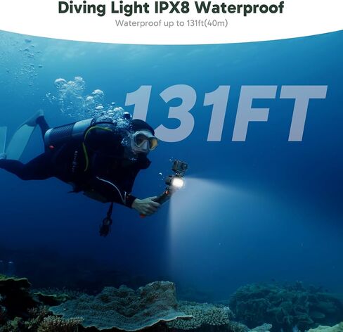AKASO Underwater Accessory Kit for Action Camera - 64GB MicroSD Card + Waterproof Floating Hand Grip + 131ft (40m) Waterproof Underwater Light + Camera Carrying Case in Saudi Arabia
