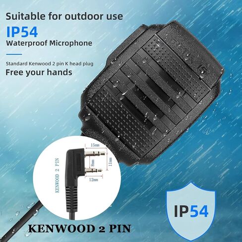 ميكروفون مكبر صوت Retevis Walkie Talkie، ميكروفون كتف مقاوم للماء IP54، عبوتان in Saudi Arabia