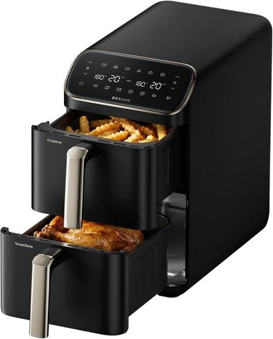 Dreame 10Qt Dual Basket Air Fryer, Ceramic Coated, Dual-Zone Compact Design in Saudi Arabia