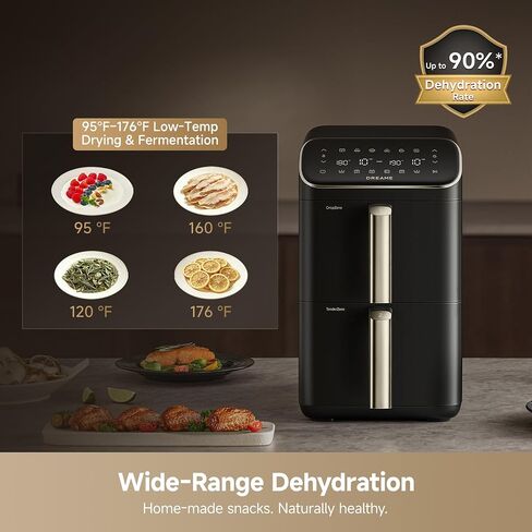 Dreame 10Qt Dual Basket Air Fryer, Ceramic Coated, Dual-Zone Compact Design in Saudi Arabia