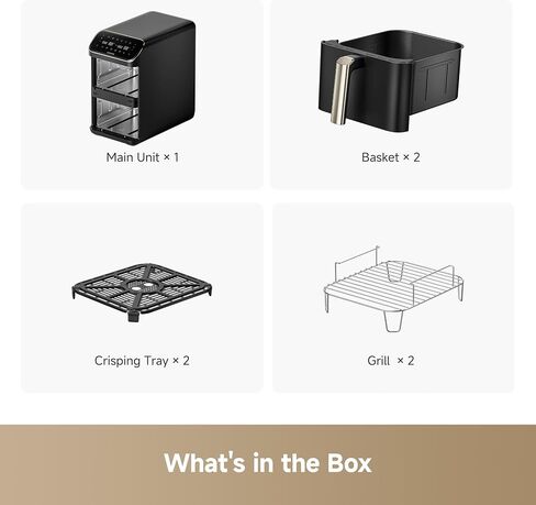Dreame 10Qt Dual Basket Air Fryer, Ceramic Coated, Dual-Zone Compact Design in Saudi Arabia