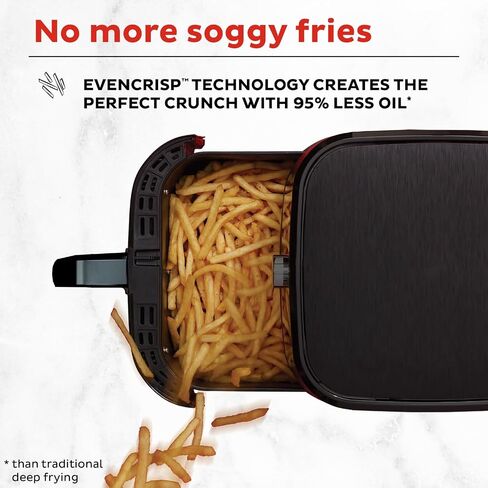 Instant Pot Vortex 5.7QT Air Fryer, Custom Program Options, 4-in-1 Functions, EvenCrisp Technology that Crisps, Roasts, Bakes and Reheats, 100+ In-App Recipes, from the Makers of Instant Pot, Black in Saudi Arabia
