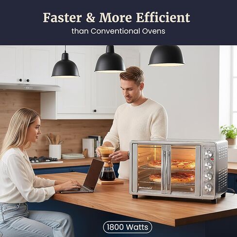 Elite Gourmet ETO4510B# French Door Convection Oven 47.5Qt, Stainless Steel in Saudi Arabia
