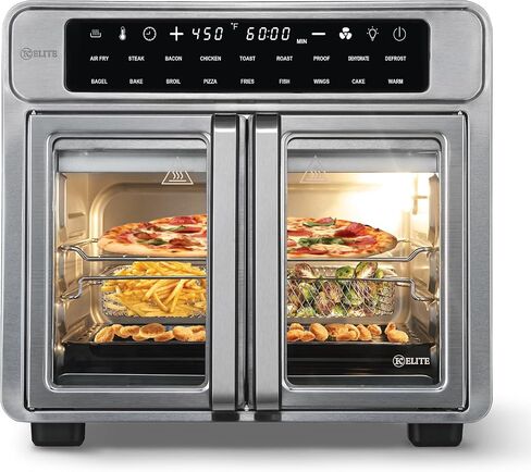 Kitchen Elite French Door Air Fryer Oven, Stainless Steel, 26 Quarts in Saudi Arabia