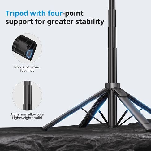 Fuloview Auto Face Tracking Tripod,67''Phone Tripod for iPhone,360° Rotation Follows Your Movement,Bluetooth Remote,Phone Holder for Vlog,Live Streaming, Video Call,Content Creators. in Saudi Arabia