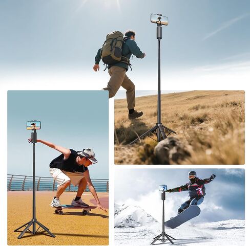 Fuloview Auto Face Tracking Tripod,67''Phone Tripod for iPhone,360° Rotation Follows Your Movement,Bluetooth Remote,Phone Holder for Vlog,Live Streaming, Video Call,Content Creators. in Saudi Arabia