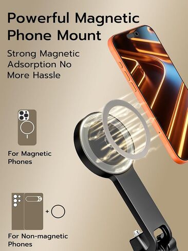USKEYVISION حامل ثلاثي مغناطيسي 69 بوصة للآيفون مع ضوء مغناطيسي (MPT-04) in Saudi Arabia