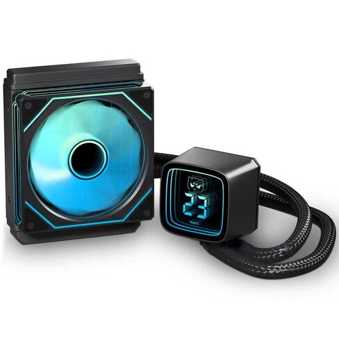 120MM CPU Liquid Cooler with Digital Display Pump,AIO CPU Water Cooler,120mm ARGB PWM Fans,28 Led Besds,LGA 1700/1200/115X/1366/775&AM5/AM4 in Saudi Arabia