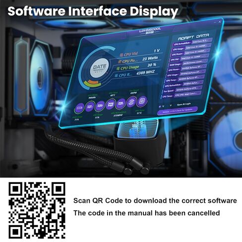 120MM CPU Liquid Cooler with Digital Display Pump,AIO CPU Water Cooler,120mm ARGB PWM Fans,28 Led Besds,LGA 1700/1200/115X/1366/775&AM5/AM4 in Saudi Arabia