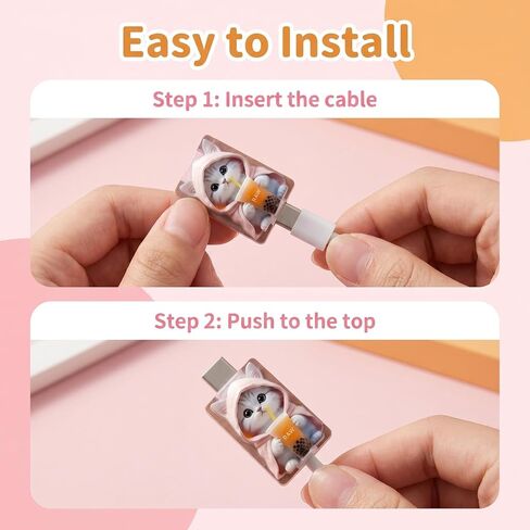 2Pcs 3D Charger Cord Protector Cord Protector for Chargers Colorful Charging Cable Protectors Charging Cords Phone Saver for Most Phone and Tablet Data Lines(B) in Saudi Arabia