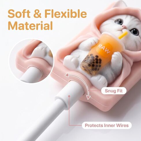 2Pcs 3D Charger Cord Protector Cord Protector for Chargers Colorful Charging Cable Protectors Charging Cords Phone Saver for Most Phone and Tablet Data Lines(B) in Saudi Arabia