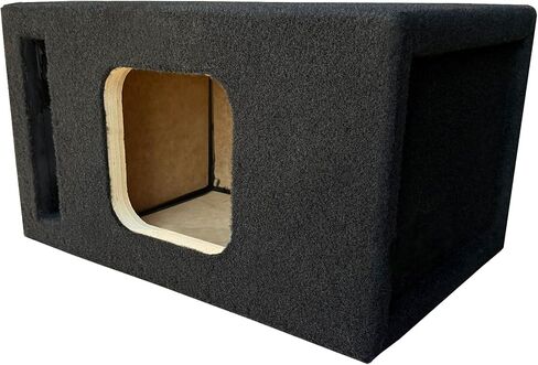 10 in Single Solo X Black Plush Carpeted Single Vented Enclosure - All 1 in Construction with Extra Bracing - Proudly USA Built in Saudi Arabia