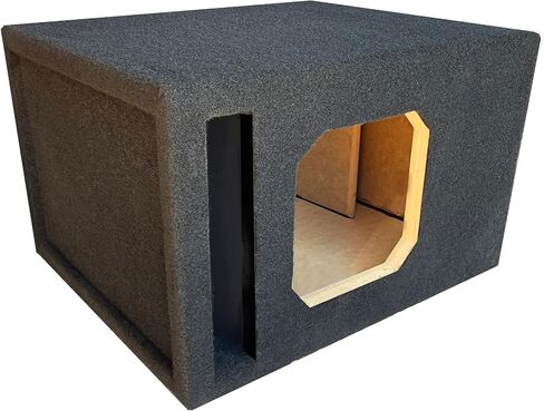 10 in Single Solo X Black Plush Carpeted Single Vented Enclosure - All 1 in Construction with Extra Bracing - Proudly USA Built in Saudi Arabia