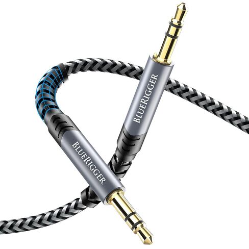 BlueRigger 3.5mm Stereo Audio Cable (25FT, 24K Gold Plated Jack, Auxiliary Cable, Male to Male, Hi-Fi Sound) – Aux Cord for Headphones, Home Car Stereo, Speaker, Amplifier, Phones, Tablets, Laptops in Saudi Arabia