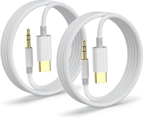 USB C to 3.5mm Audio Cable (2-Pack, 4ft), Type C to Aux Car Stereo Cord with Hi-Fi DAC Chip, Compatible with iPhone 17/16/15, Samsung Galaxy S25 S24 S23 S22 S21 Ultra, Pixel 9/8/XL, iPad, Note 20/10 in Saudi Arabia