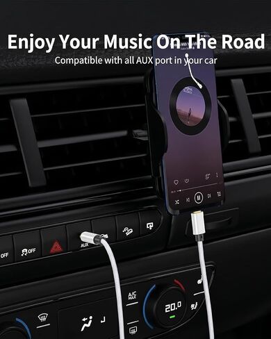 USB C to 3.5mm Audio Cable (2-Pack, 4ft), Type C to Aux Car Stereo Cord with Hi-Fi DAC Chip, Compatible with iPhone 17/16/15, Samsung Galaxy S25 S24 S23 S22 S21 Ultra, Pixel 9/8/XL, iPad, Note 20/10 in Saudi Arabia