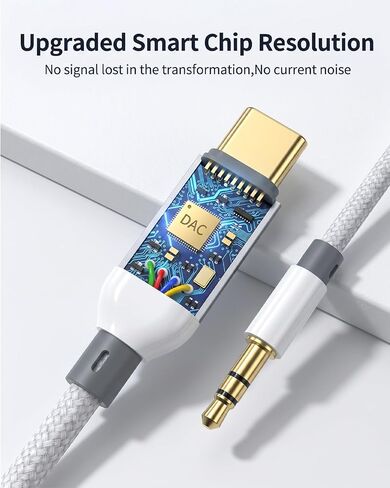 USB C to 3.5mm Audio Cable (2-Pack, 4ft), Type C to Aux Car Stereo Cord with Hi-Fi DAC Chip, Compatible with iPhone 17/16/15, Samsung Galaxy S25 S24 S23 S22 S21 Ultra, Pixel 9/8/XL, iPad, Note 20/10 in Saudi Arabia
