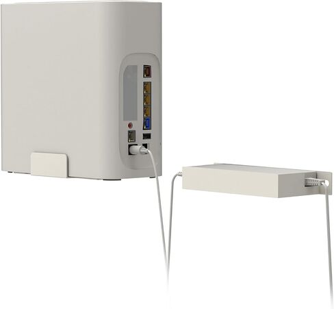 حامل جداري لألياف AT&T (Arris) BGW320، حامل حائط معدني ثقيل لبوابة مودم الإنترنت AT&T BGW-320 + حامل مكعبات الطاقة الأصلي، سهل التركيب مع جميع الأجهزة المتضمنة (حامل أبيض فقط) in Saudi Arabia