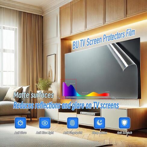 50 inch Anti Glare TV Screen Film with Blue Light Filter, Glare Reducer for TV, Indoor Outdoor Anti Glare Shield in Saudi Arabia