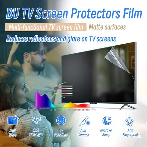 50 inch Anti Glare TV Screen Film with Blue Light Filter, Glare Reducer for TV, Indoor Outdoor Anti Glare Shield in Saudi Arabia