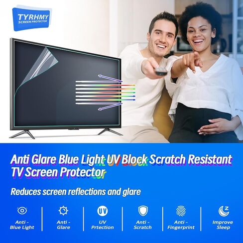 75 Inch Anti Glare TV Screen Protector Anti Glare for TV Blue Light Filter Matte Finish for Glare Reduction, Reflection Control, and Optimising glare on TV screens in Saudi Arabia