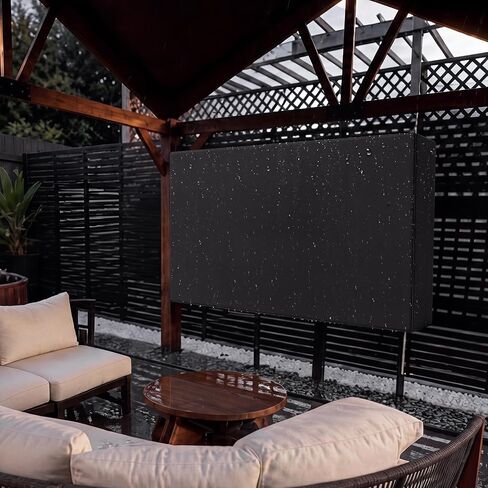 غطاء تلفزيون Gerrii 600D خارجي للتلفزيون مقاس 95-100 بوصة مع سحاب، واقي تلفزيون عالي التحمل مقاوم للماء ومقاوم للطقس مع سحاب، حماية شاملة 360 درجة للتلفزيونات ذات الشاشات المسطحة الخارجية، أسود، 90 بوصة عرض × 52 بوصة ارتفاع in Saudi Arabia