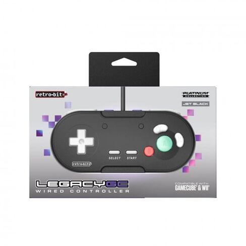 Retro-Bit Legacy GC Wired Controller - for for Official/Original GameCube & Wii - Black in Saudi Arabia