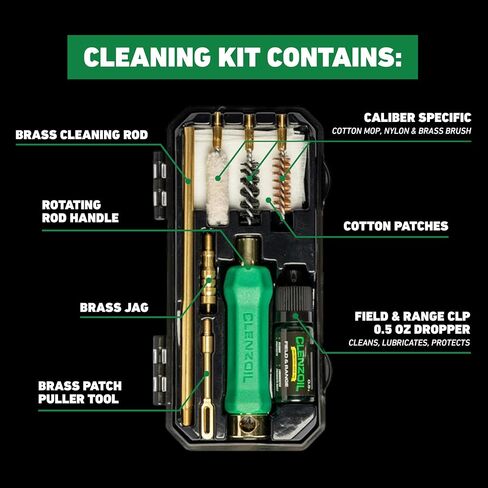 Clenzoil .44 Mag & .45 Cal Gun & Pistol Cleaning Kit with Oil & CLP in Saudi Arabia