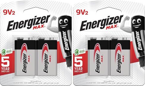Energizer MAX 9V Batteries (2 Pack), 9 Volt Alkaline Batteries in Saudi Arabia