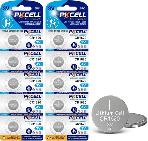 PKCELL 5 حزمة بطارية CR1620 بطارية ليثيوم CR1620 3V in Saudi Arabia