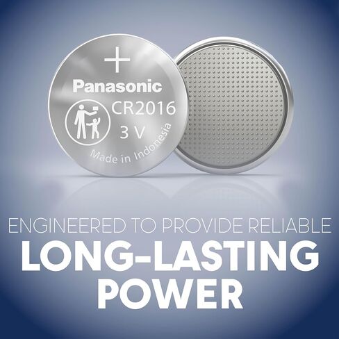 Panasonic CR2016 3.0 Volt Long Lasting Lithium Coin Cell Batteries in Child Resistant, Standards Based Packaging, 4 Pack in Saudi Arabia