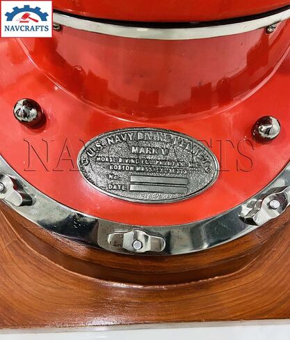 Collectible Hand Made Diving Helmet for Divers US Navy Mark Perfect Nautical Themed Decorative Vintage Reproduction Diving Helmet with Wooden Base Gift in Saudi Arabia