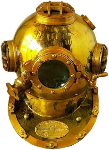 Medieval Relic Mark V Deep Sea Diving Helmet | Antique Nautical Brass & Antique Finish | Vintage Marine Decor Collectible 18" Inch (Handcrafted Display Piece) in Saudi Arabia