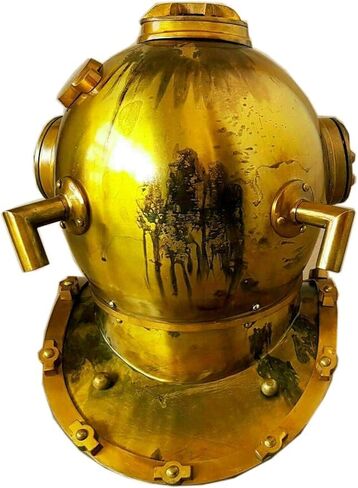 Medieval Relic Mark V Deep Sea Diving Helmet | Antique Nautical Brass & Antique Finish | Vintage Marine Decor Collectible 18" Inch (Handcrafted Display Piece) in Saudi Arabia