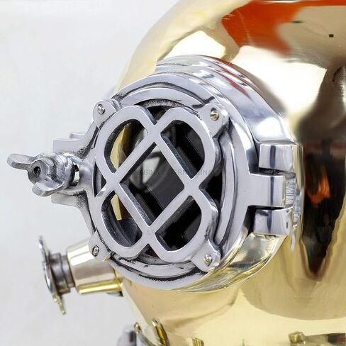 18" Scuba Diving Nautical Helmet | Maritime Ship's Decorative Helmet | Medieval-Mercantile (18 Inches, Aluminum Nickel) in Saudi Arabia