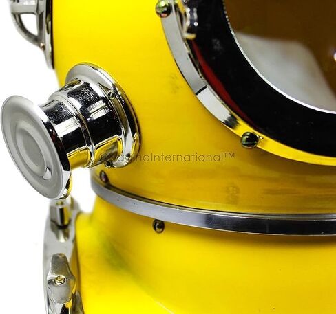 US Navy Mark V Scuba Diving Nautical Helmet | Maritime Ship's Decorative Helmet | Medieval-Mercantile (18 Inches, Nickel Yellow) in Saudi Arabia